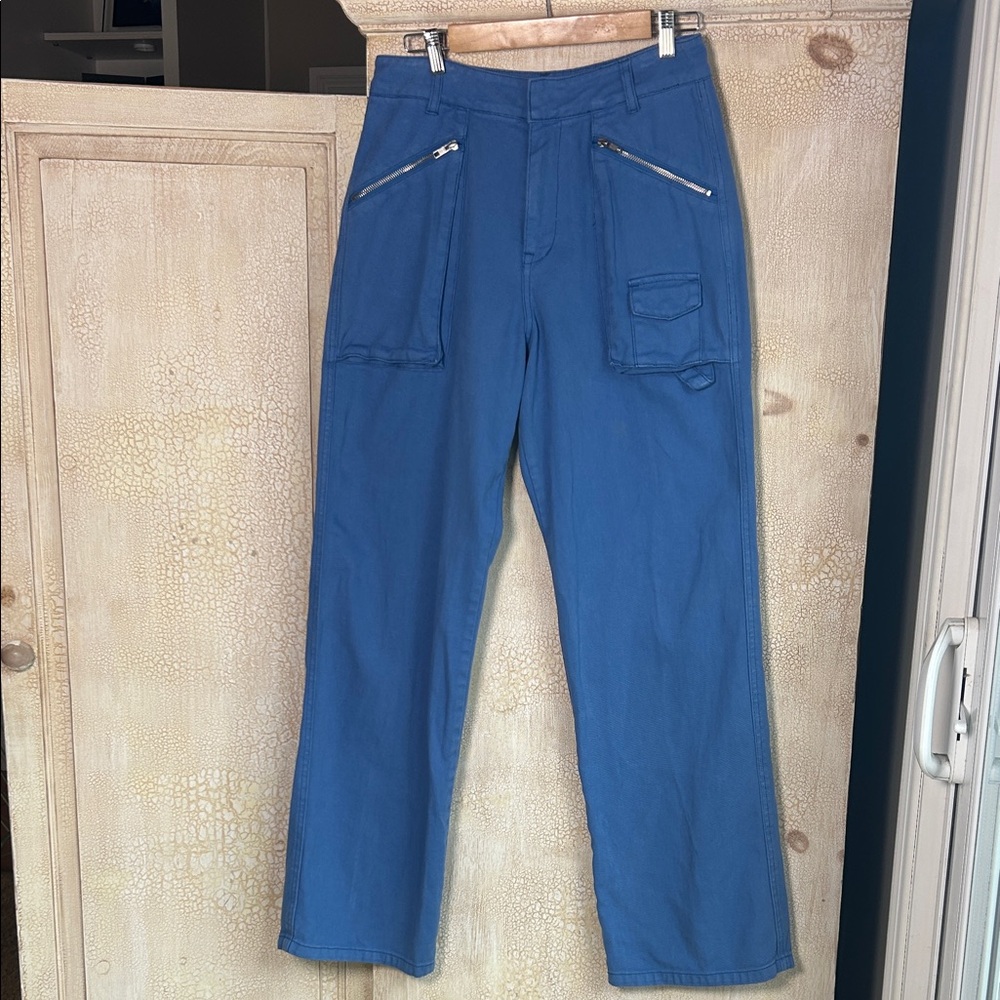 Ena Pelly Wide Leg Cargo Pants Blue 28